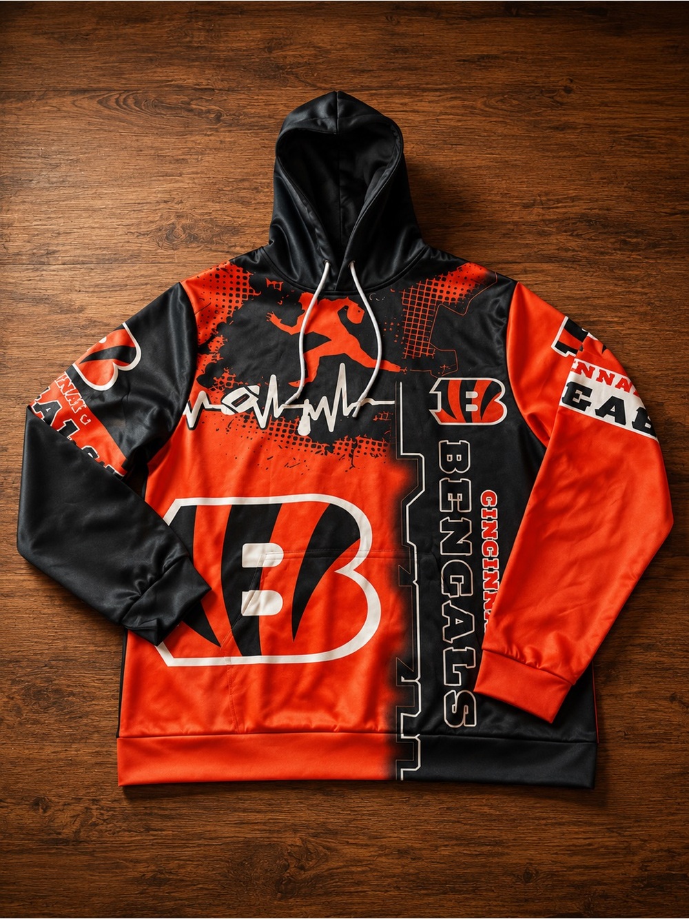 Cincinnati Bengals Black & Orange Lightweight Hooded Jacket